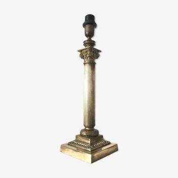 Pied de lampe ancien colonne en bronze