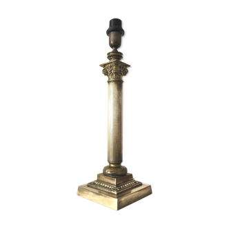 Pied de lampe ancien colonne en bronze