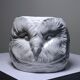Large cache pot owl head vintage Italian white earthenware