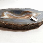 Cendrier en agate et en argent. Espagne, années 1970.