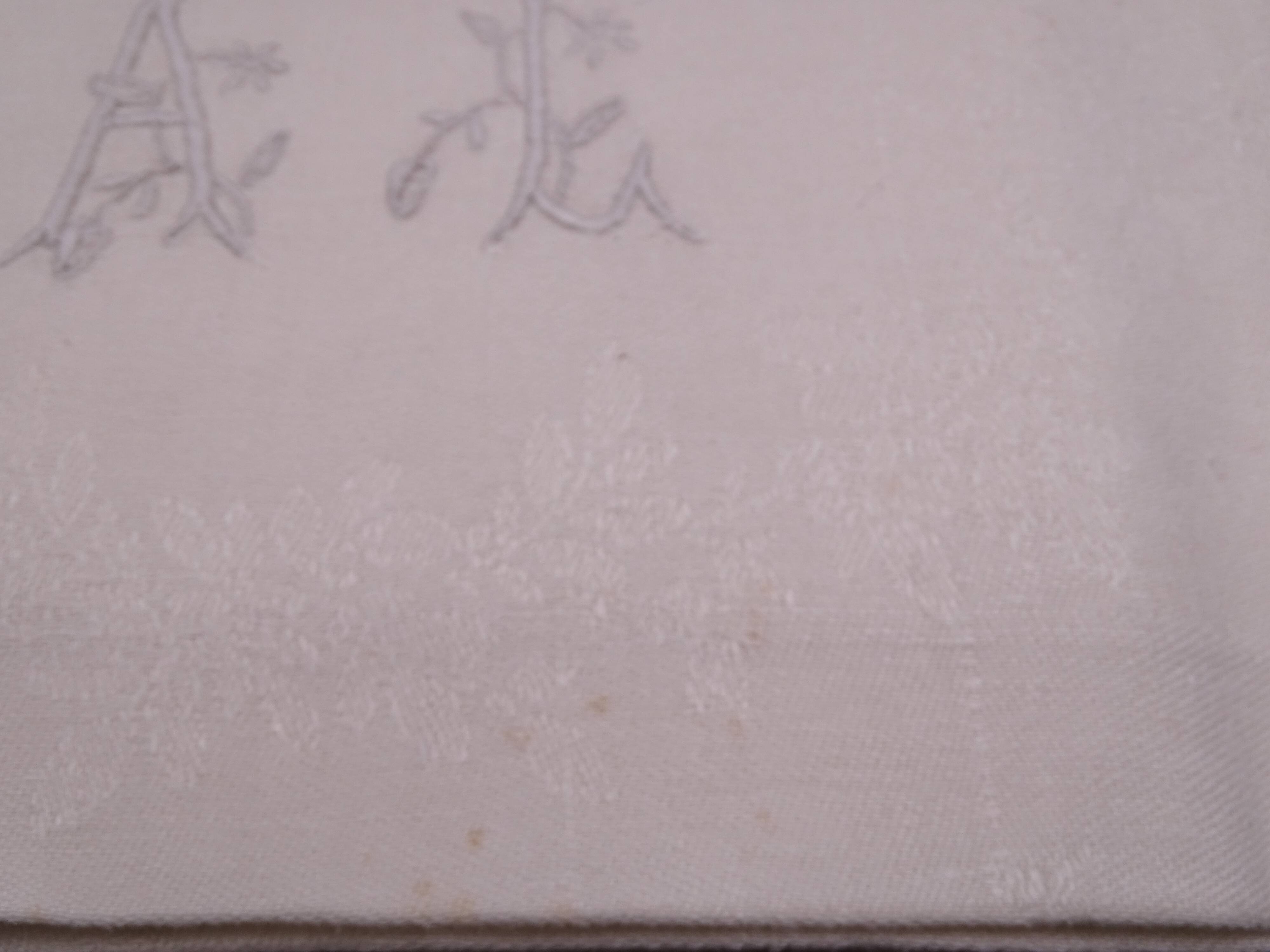 12 monogrammed cotton pad towels AL - Circa 1900