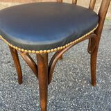 2 Chaises de restaurant bois courbé simili cuir vintage French bistro