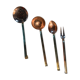 Set of 4 copper and brass utensils