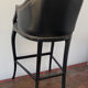 Tall black leather bar chair