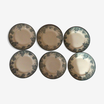 Set of 6 plates of spring iron earth Amandinoise