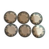 Set of 6 plates of spring iron earth Amandinoise