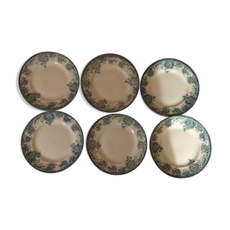 Set of 6 plates of spring iron earth Amandinoise