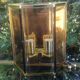 Smoked glass/brass wall lamp from holtkotter vintage 70s new