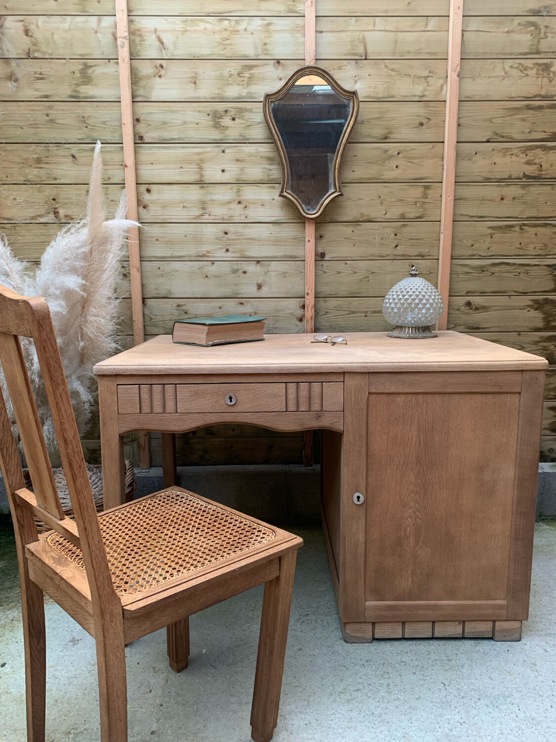 Solid oak Art Deco desk