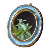 Blue and gold ceramic mirror