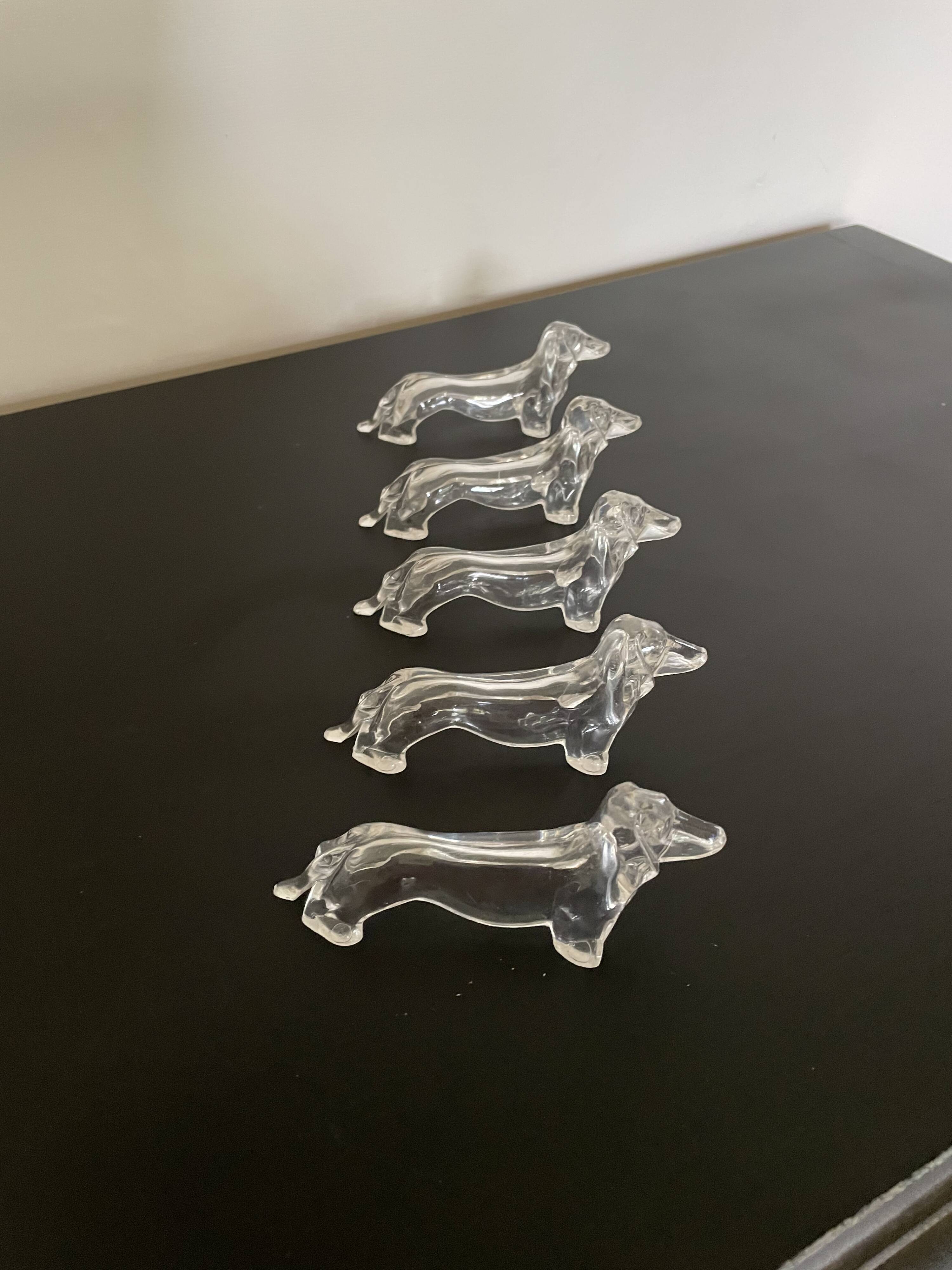 Transparent dachshund knife holder