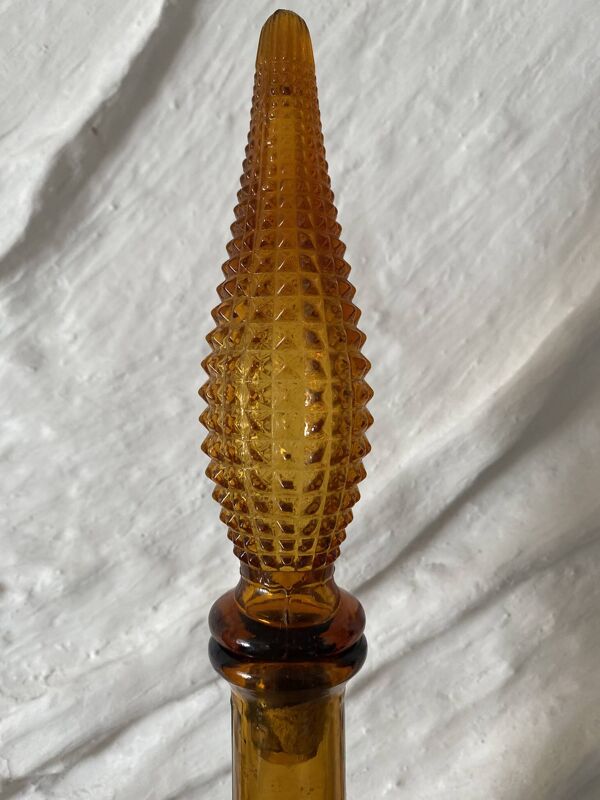 Carafe empoli ambre , carafe italienne années 60-70