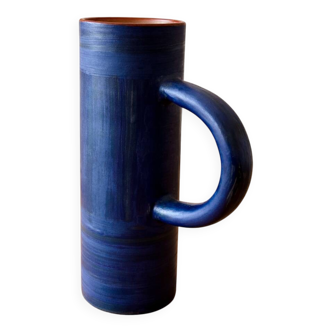 Blue ceramic vase – Vallauris, 20th century