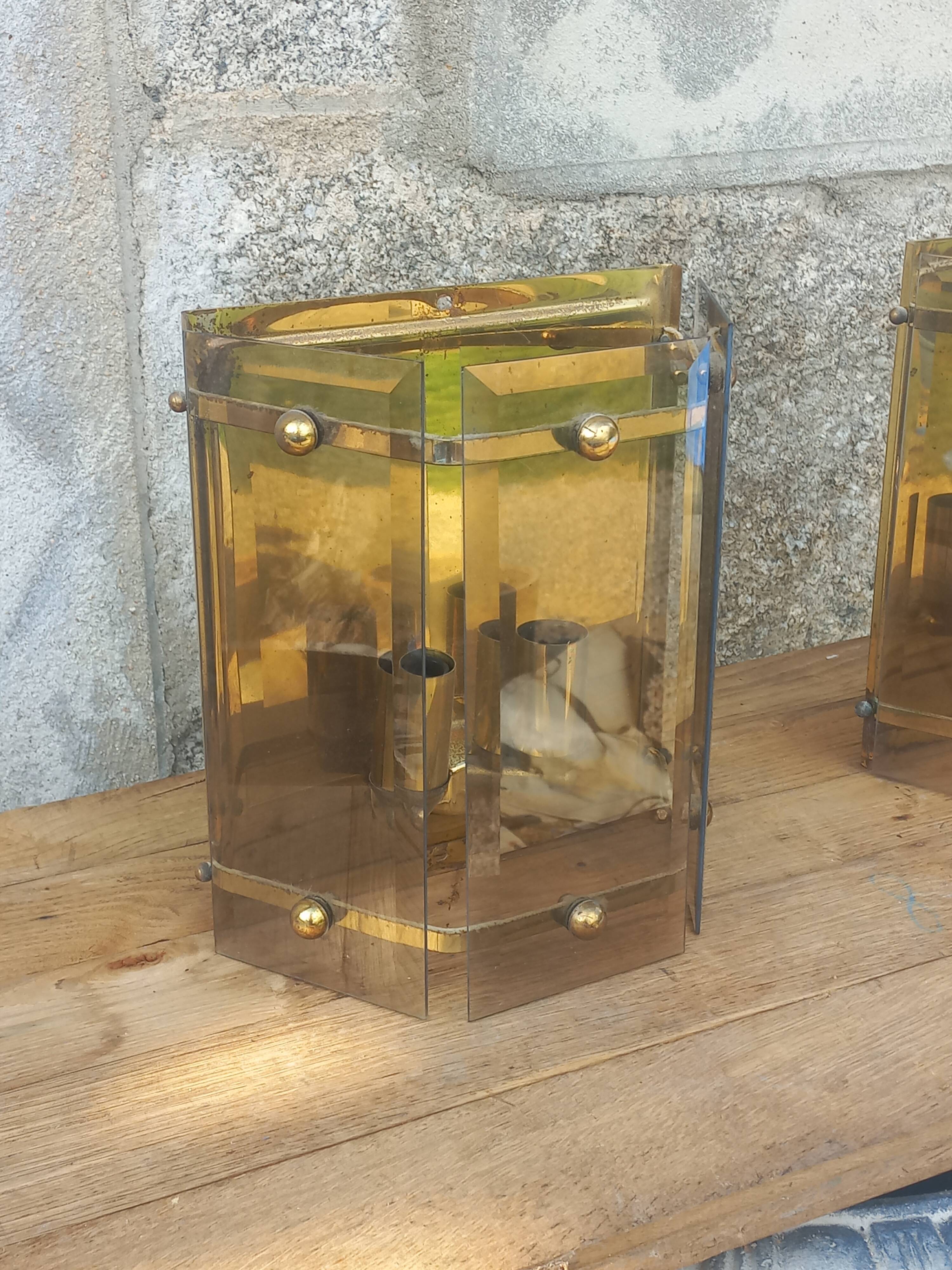 Pair of Pro Brennstelle designer wall lights from the 70s