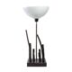 80s wooden lamp with polypropylene shade