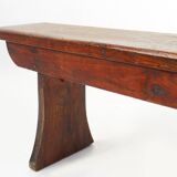 Banc rustique français en chêne brun, vers 1900