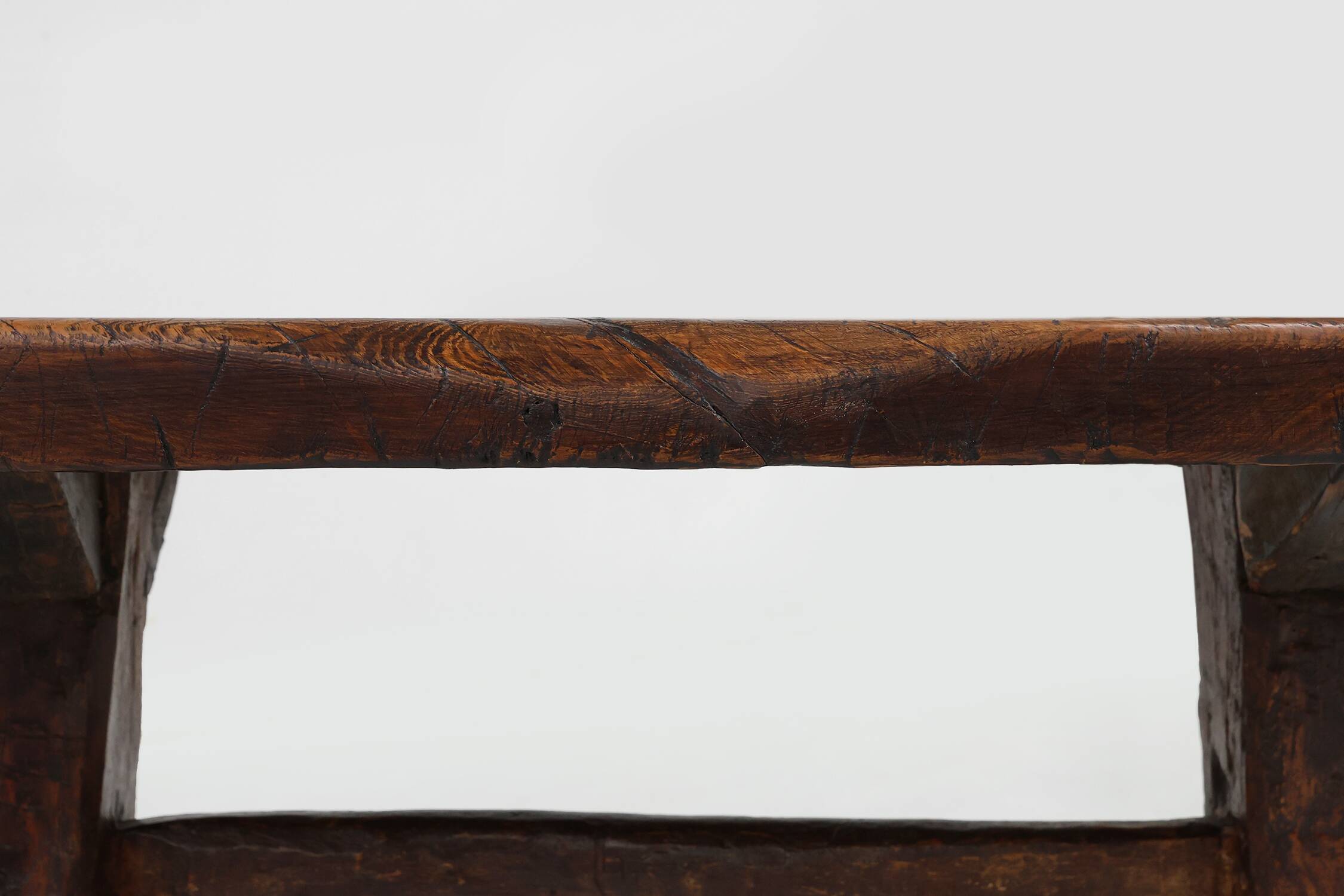 Rustic Spanish dining table, handmade in oak, 16th century