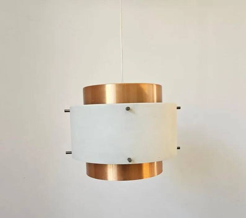 Rare Midcentury Pendant in style of Jo Hammerborg, Denmark, 1970s