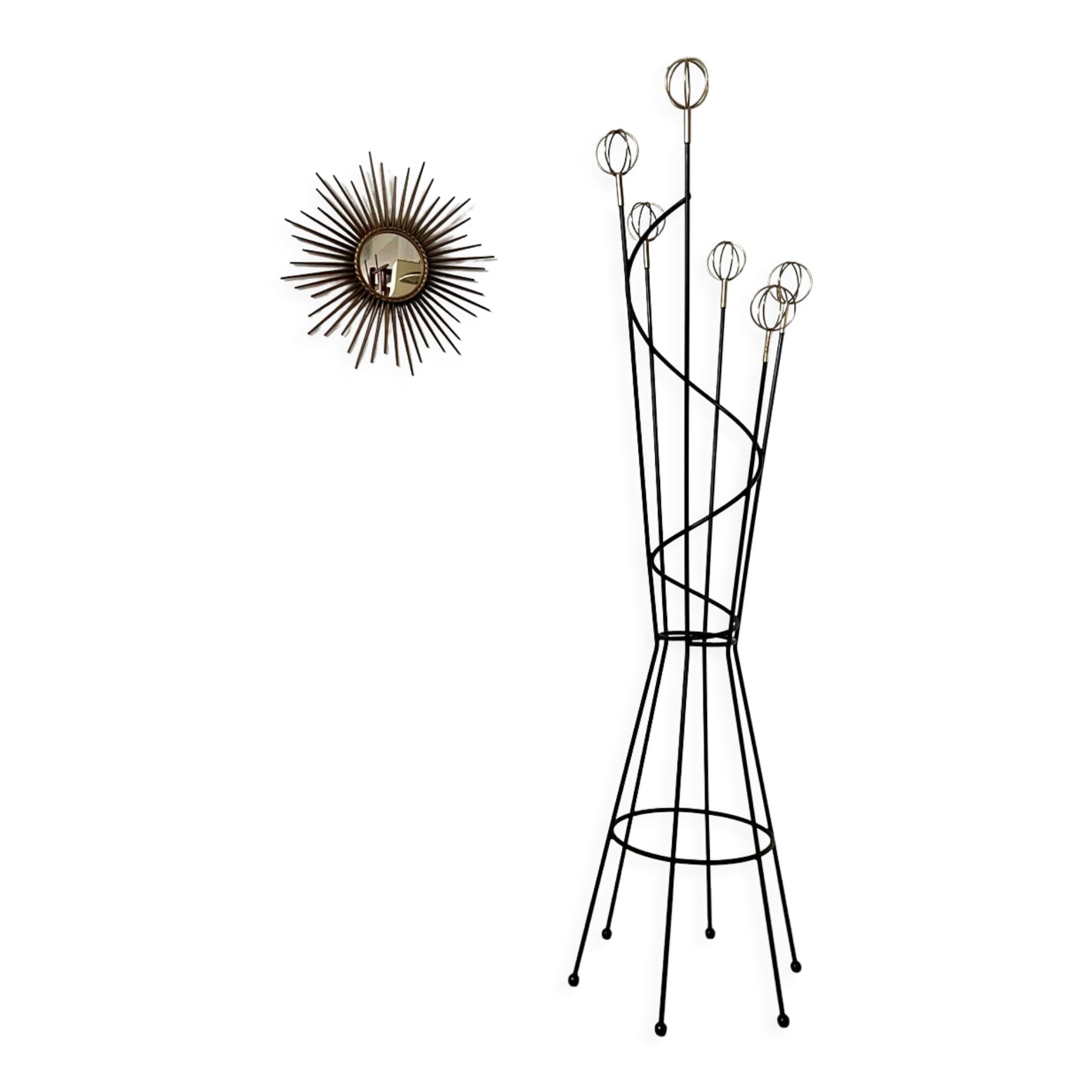 Old metal coat rack design 60s vintage