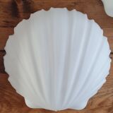 White opaline shell wall lamp
