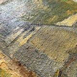 Huile sur toile, église de campagne