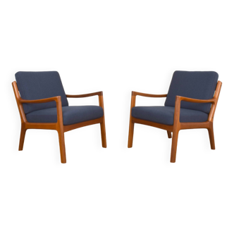 Fauteuils Mid-Century en Teck par Ole Wanscher pour France & Son, Danemark, 1960s, Set de 2