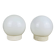 Pair of vintage opaline globe wall lights, ceiling lights
