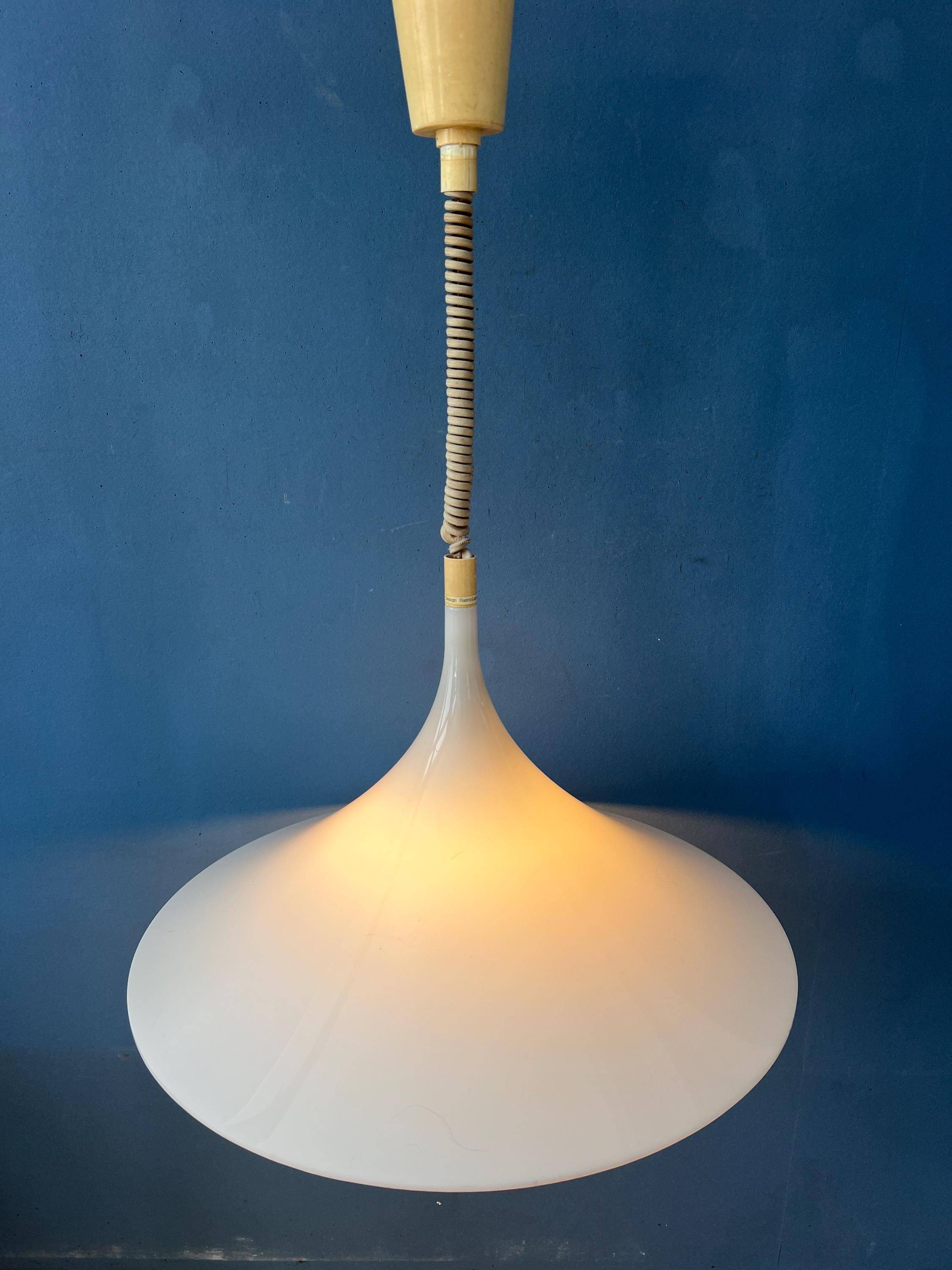 Vintage plexiglass "witch hat" pendant light