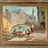 Impressionist Venetian Scene Oil on Canvas, signed Knut Norman (1896-1977)