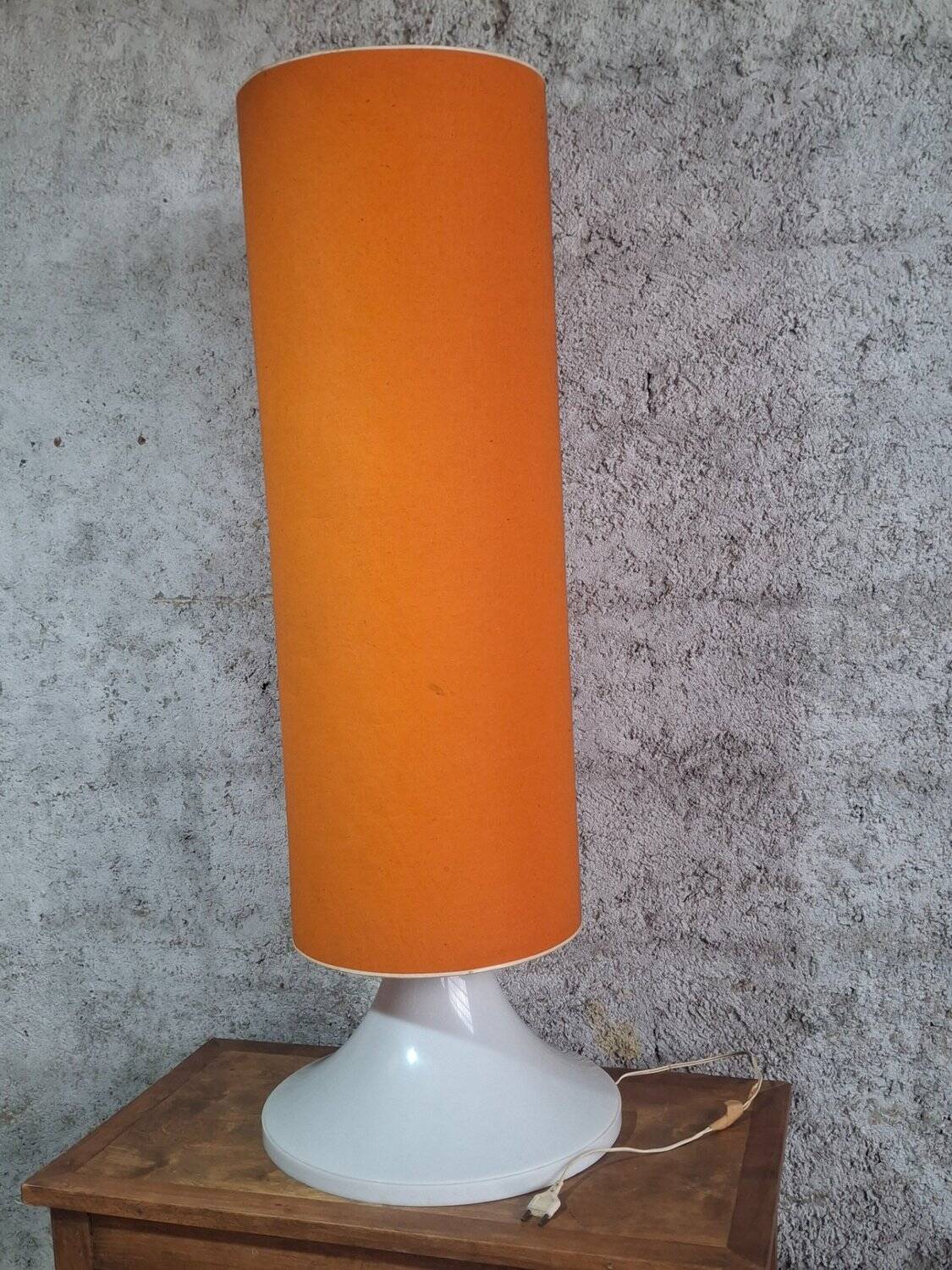 Lampadaire XXL Space Age années 70 – Abat-jour orange géant 110 cm