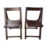 Paire de chaises pliantes des années 60