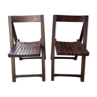 Paire de chaises pliantes des années 60