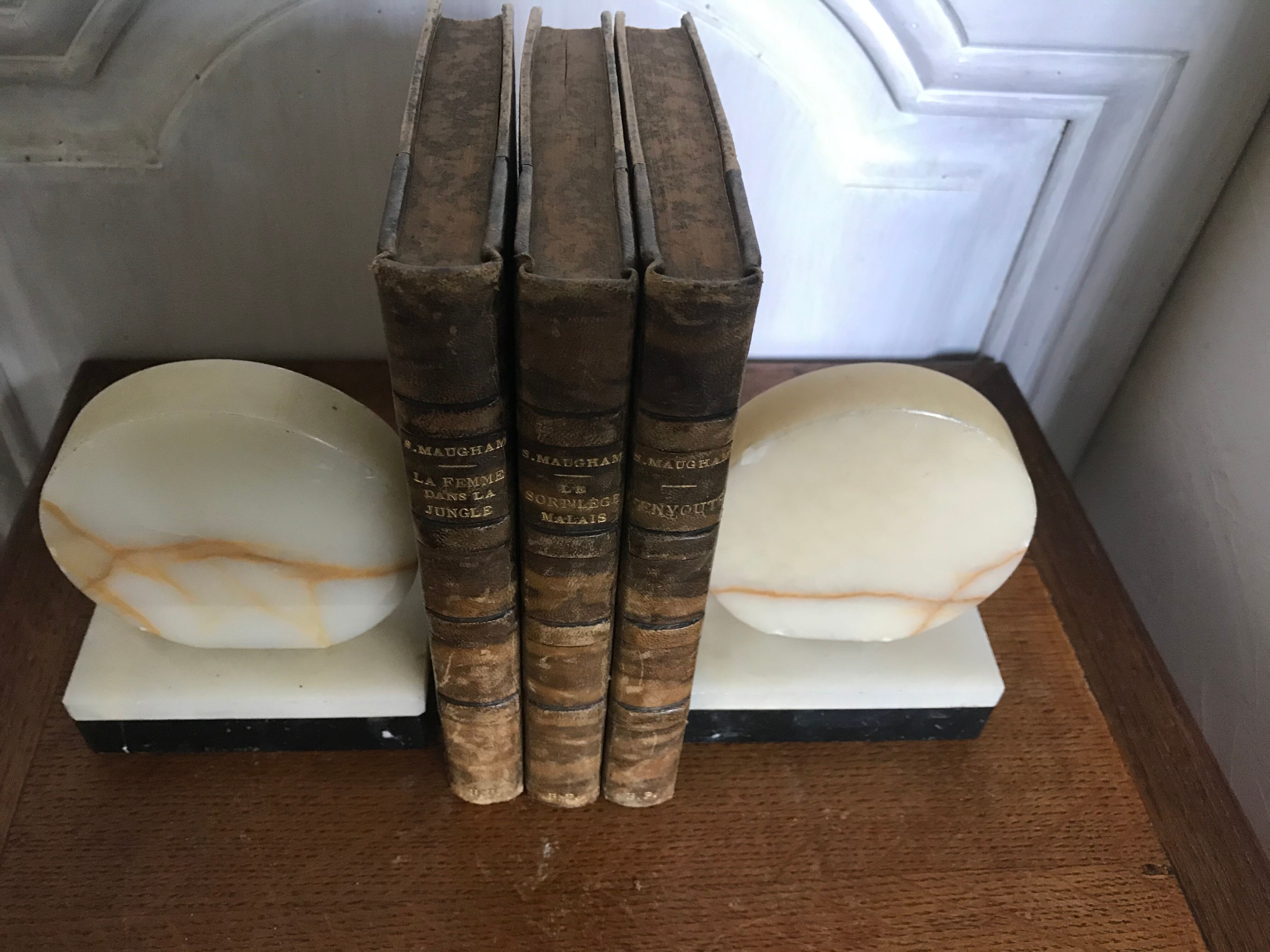 Art Deco marble bookends