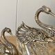 Crystal/silver metal set -pepper-salt-gravy boat – swan