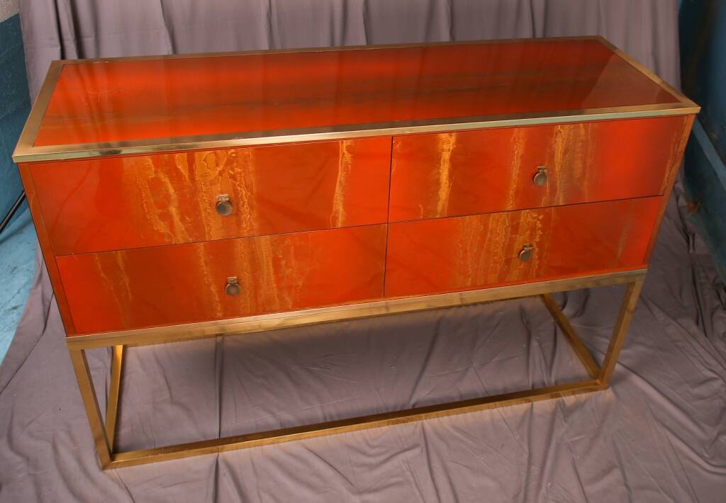 Maison JANSEN Commode en laque nuagée vers 1970