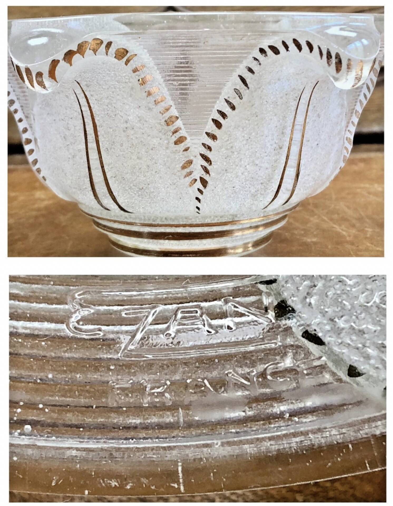 Old small Art Deco lamp 1930 golden basin Ezan one