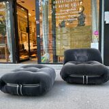 Soriana model armchair and ottoman by Tobia Scarpa Cassina edition