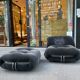 Fauteuil et ottoman modèle Soriana de Tobia Scarpa édition Cassina
