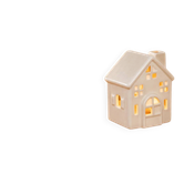 White perforated ceramic house lantern – Light decoration
