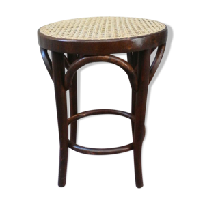 Tabouret bas a assise cannée et