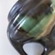 Ceramic pitcher Thulin Belgium flamed green black enamel