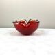Cendrier vintage en verre massif rouge style Murano