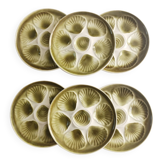 Set of 6 Moulin des loups oyster plates