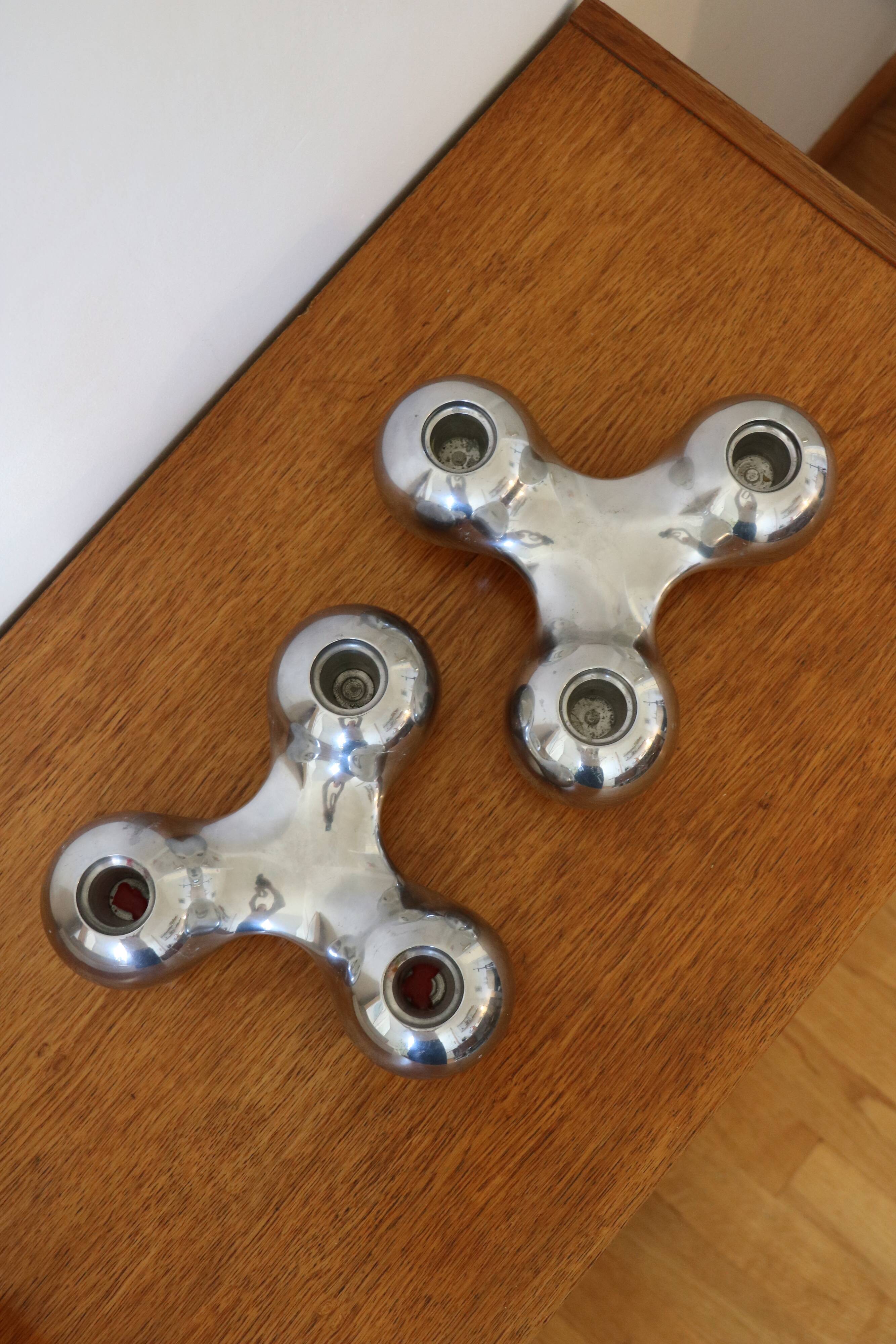 Pair of Scandinavian candlesticks by Arne Jacobsen for Georg Jensen