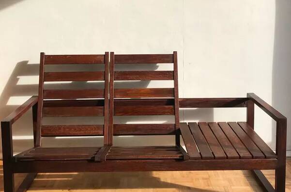 Modular solid wood canapé - 1960s