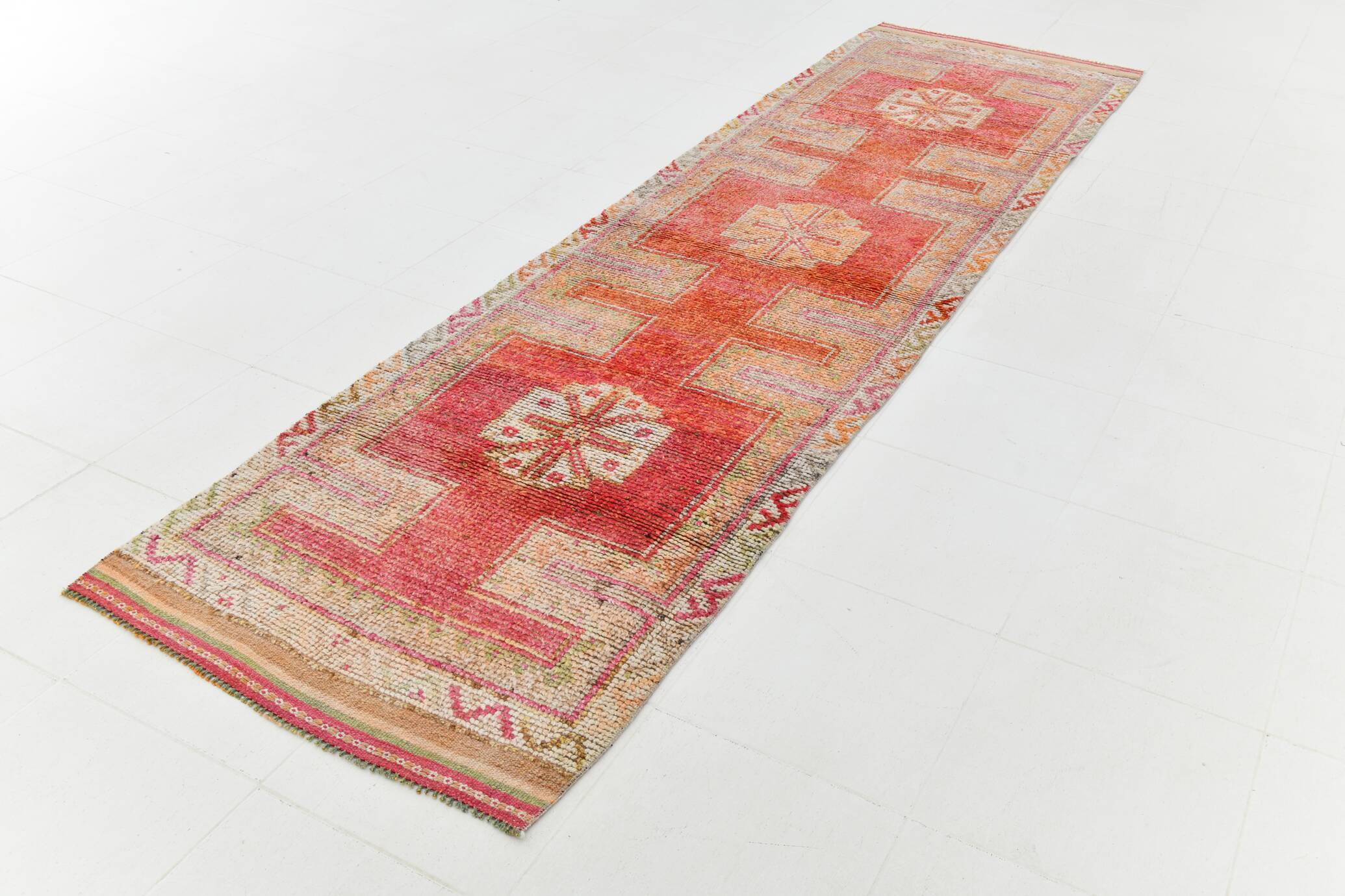 Turkish Vintage Runner Rug, 97x353 Cm