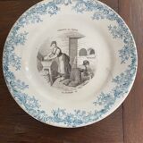 Lots de 3 assiettes parlante en faience « Tableaux rustiques »