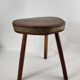 Brutalist wooden stool