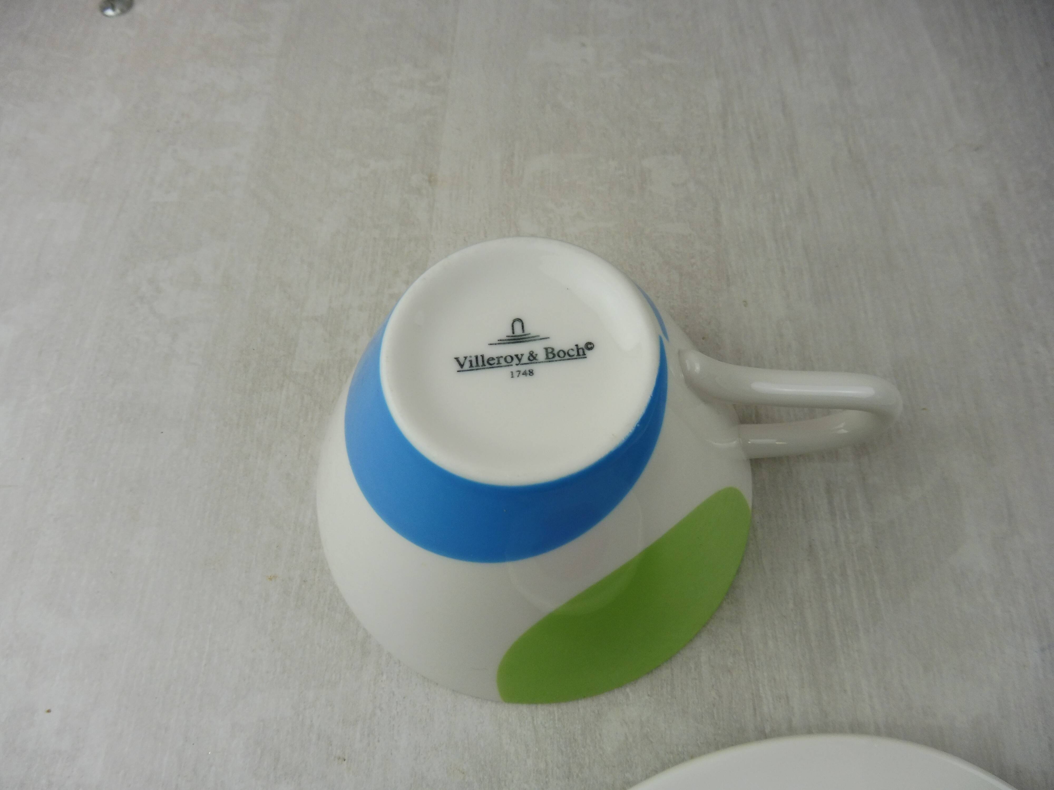 Coffee service plate - cup, paint palette décor, Villeroy - Boch