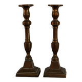 Pair of copper candle holders